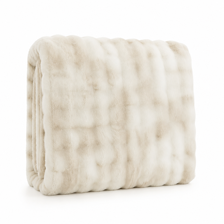 Reversible Swirl Faux Fur Throw With a Breathable Back