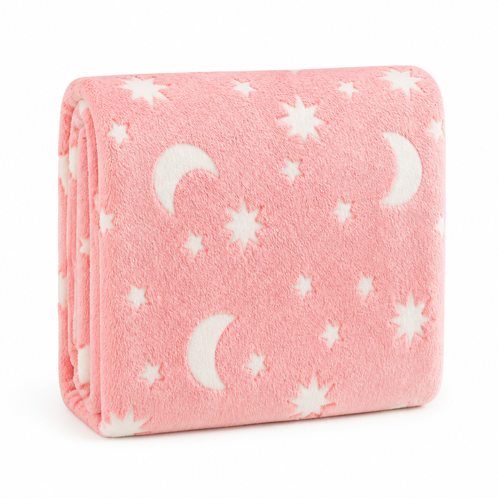 Glow-in-the-Dark Flannel Kids Blanket, No Batteries Required