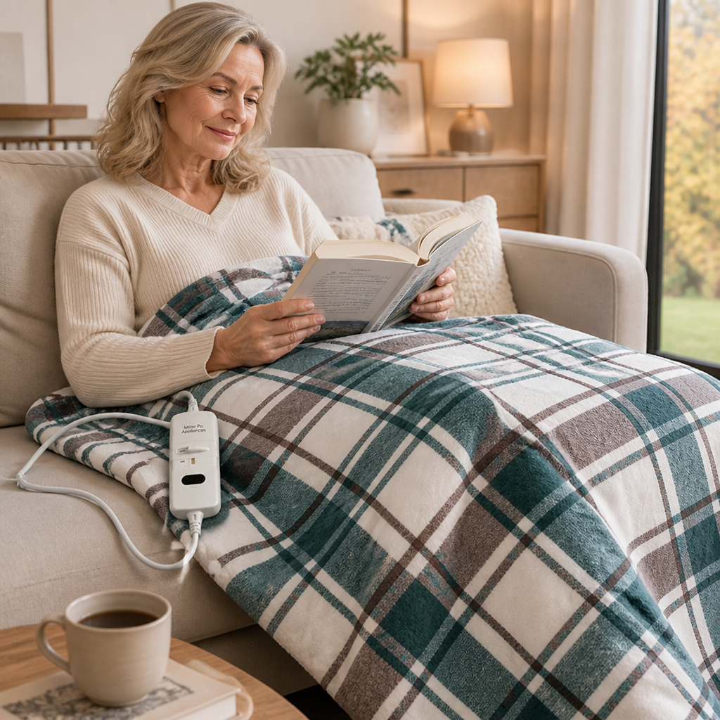Plushley™ Electric Heated Blanket with Auto Thermostat, 9 Heat Settings