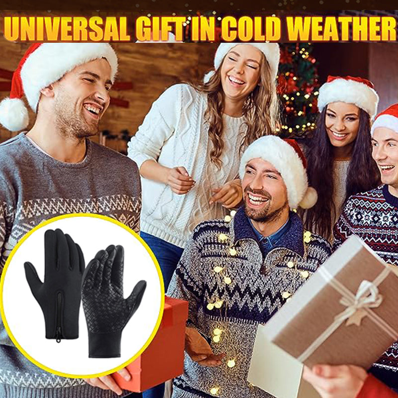 Warm Thermal Gloves with 3 Touchscreen Fingers and Zip Fit