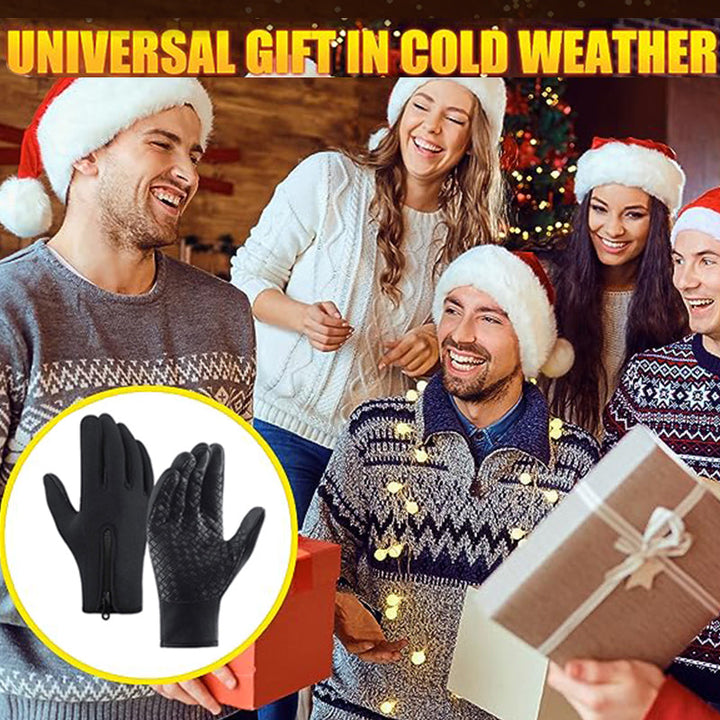 Warm Thermal Gloves with 3 Touchscreen Fingers and Zip Fit