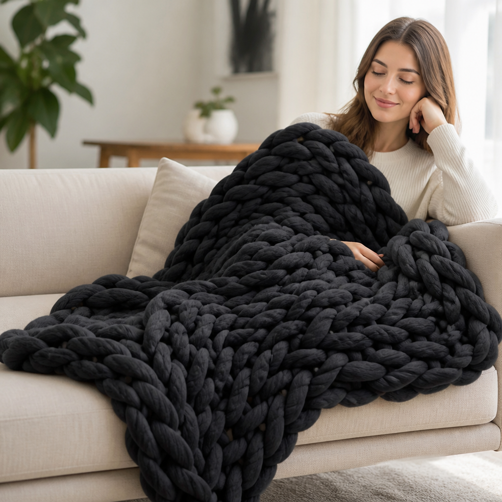 Breathable Temperature-Regulating Weighted Blanket, Washable