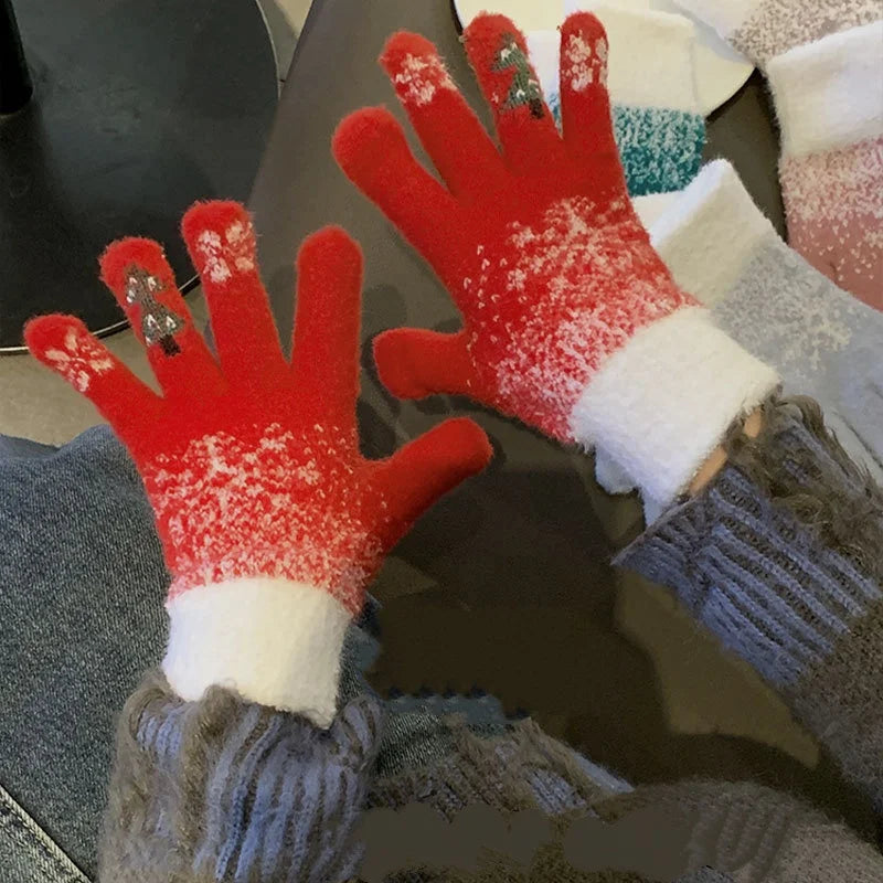 Festive Fleece Lined Convertible Fingerless Gloves
