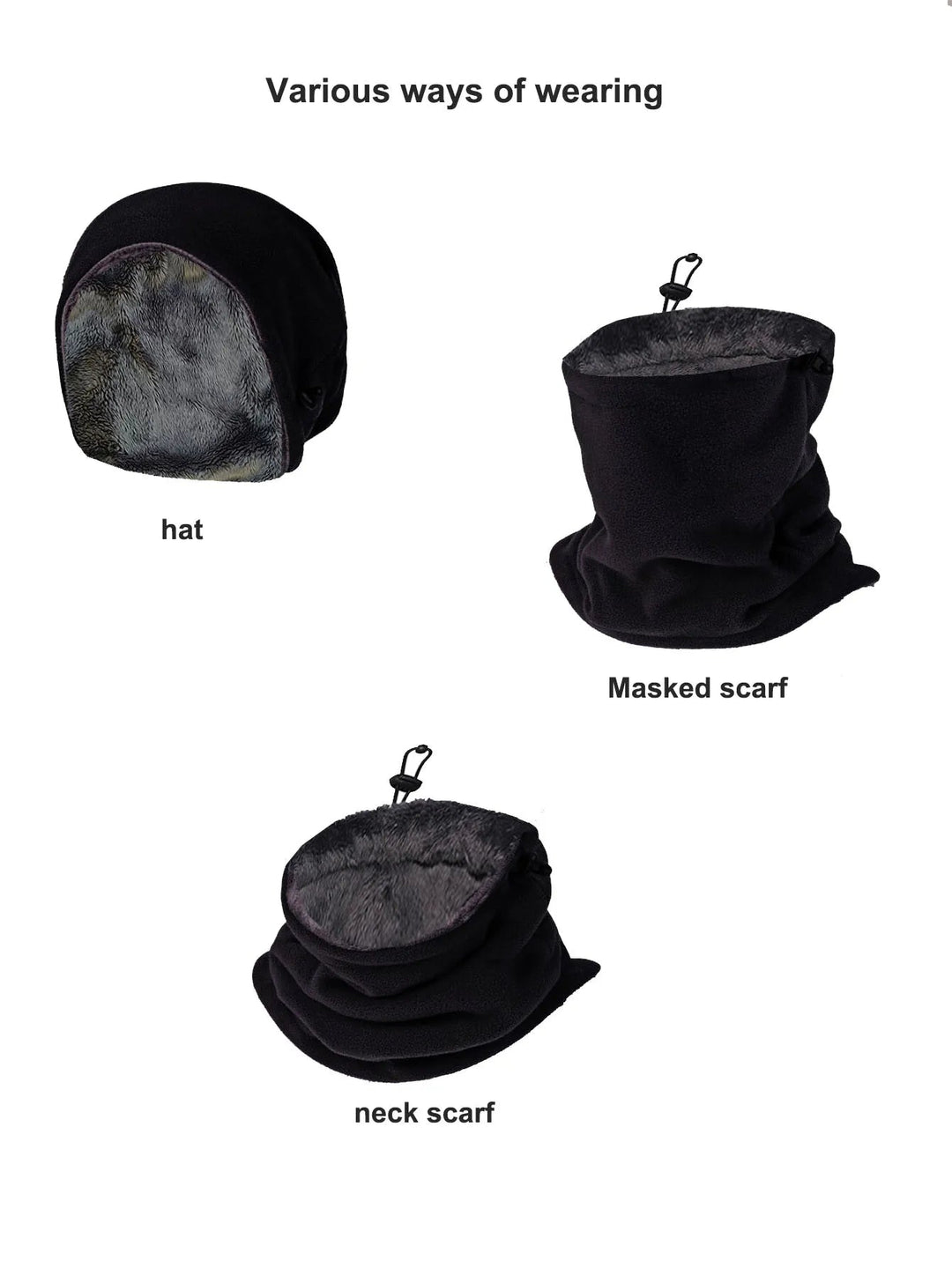 Fleece Balaclava Neck Warmer with Plush Lining and Adjustable Toggle