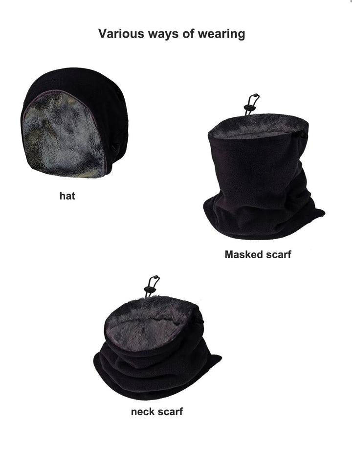 Fleece Balaclava Neck Warmer with Plush Lining and Adjustable Toggle