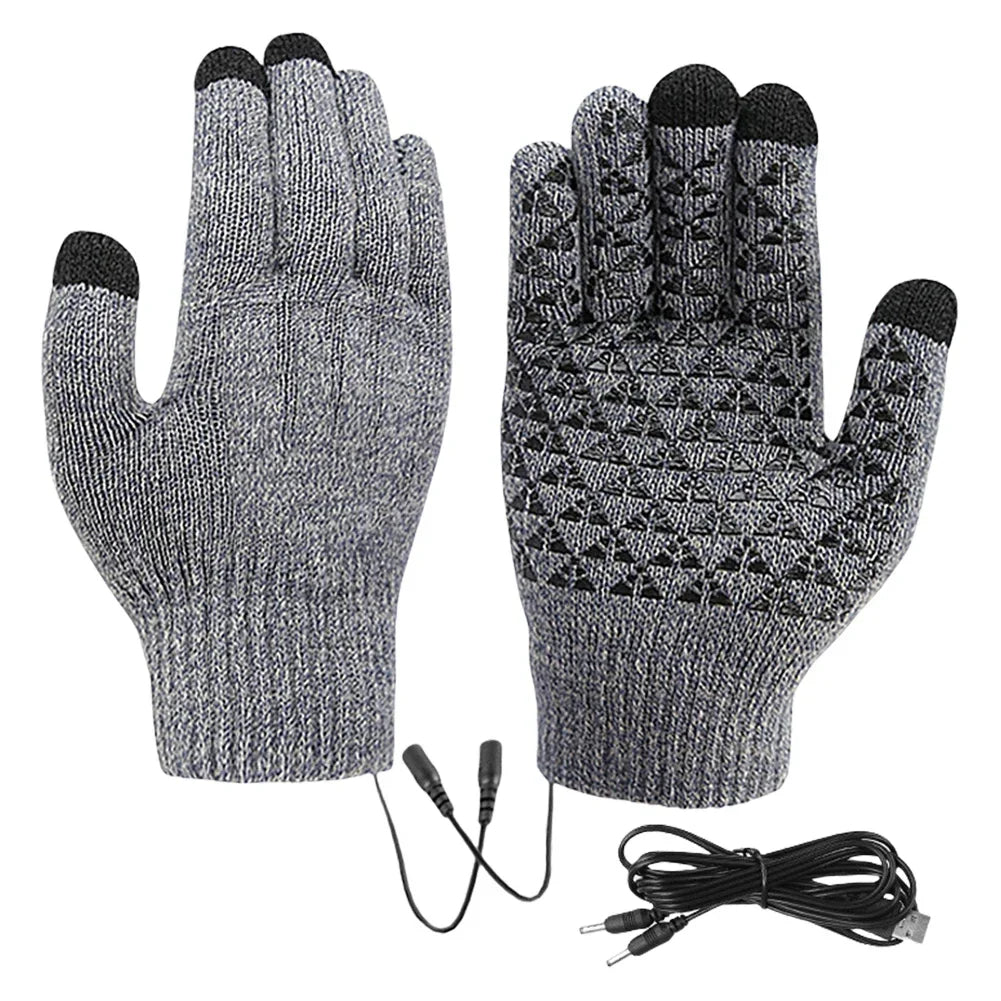 Plushley™ USB Heated Knit Gloves with Touchscreen Fingers