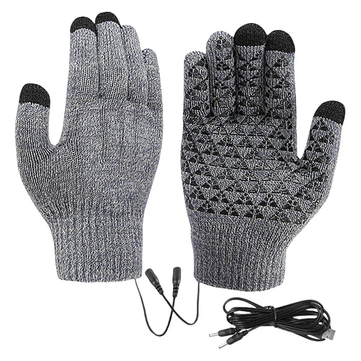 Plushley™ USB Heated Knit Gloves with Touchscreen Fingers
