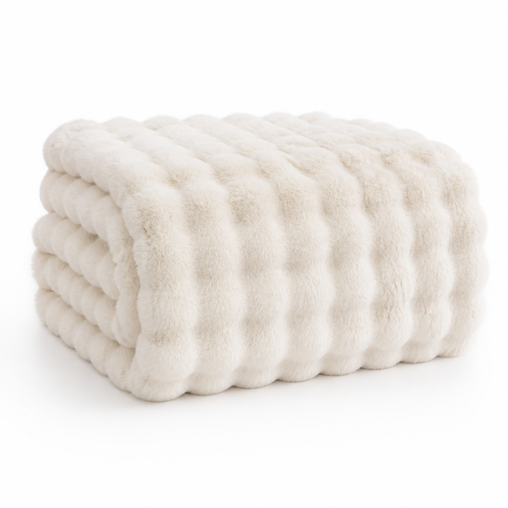 Plushley™ Ribbed Plush Knit Blanket, Soft, Warm and Machine Washable