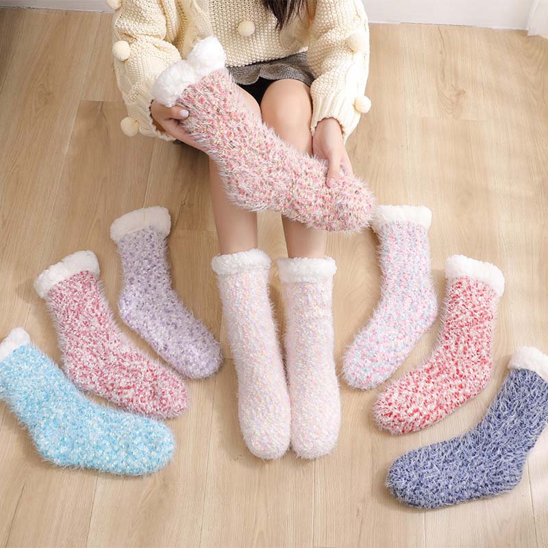 Sherpa-Lined Non-Slip Grip Socks for All-Day Warmth