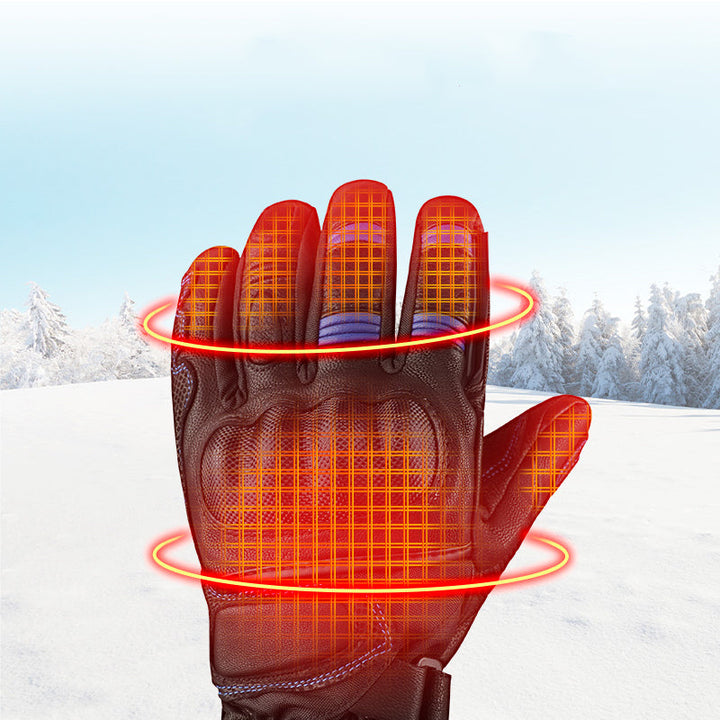 Plushley™ Windproof Rechargeable Heated Gloves with Non-Slip Grip