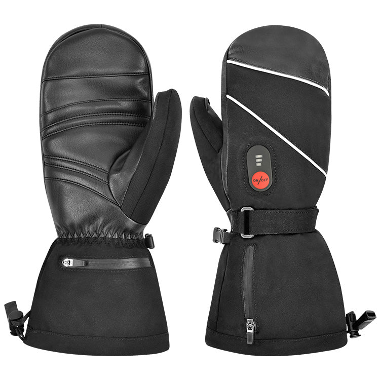 Plushley™ Waterproof Touchscreen Heated Ski Gloves with Fleece Lining