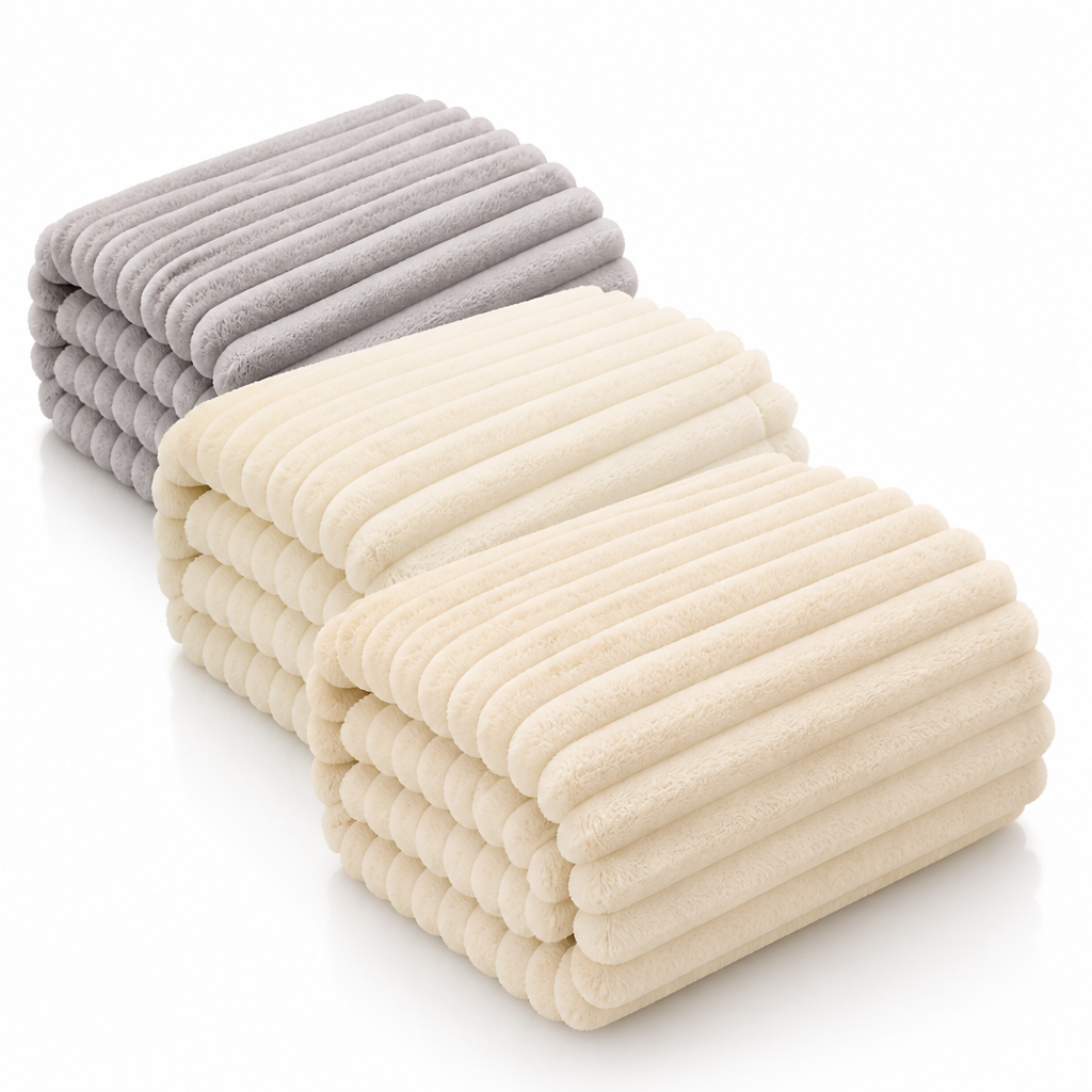 Soft Ribbed Fleece Throw Blanket That Won&