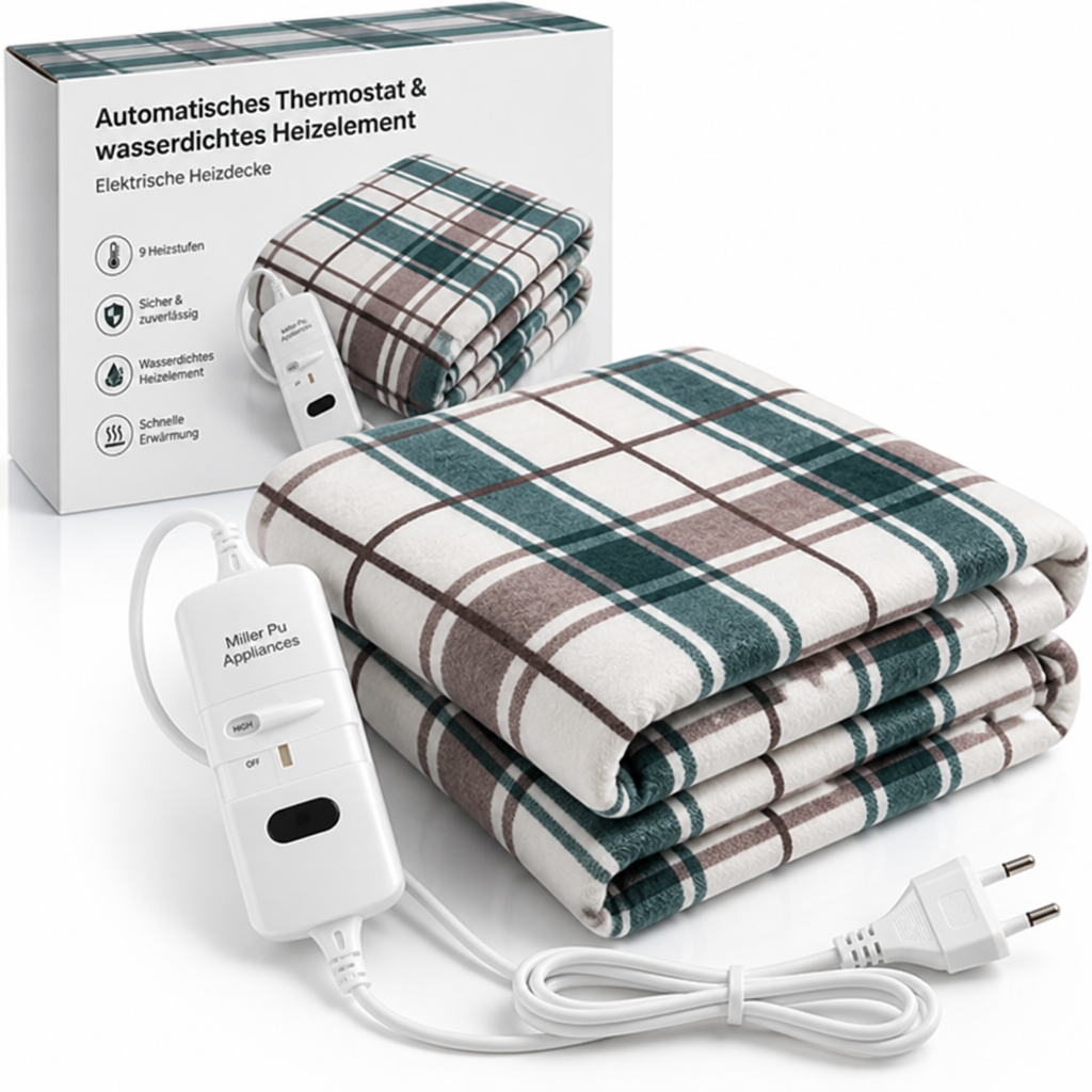 Plushley™ Electric Heated Blanket with Auto Thermostat, 9 Heat Settings