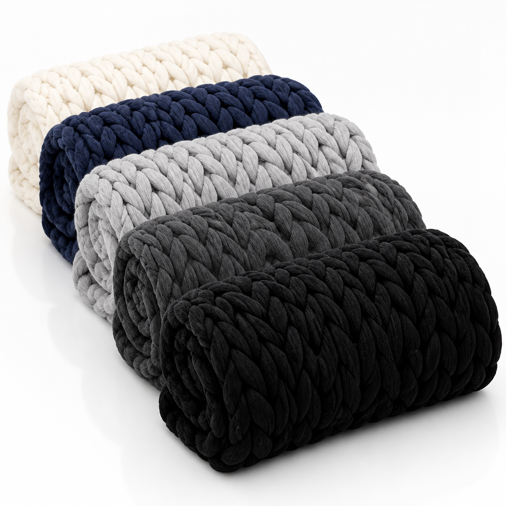 Evenly Weighted Breathable Blanket in Soft Faux Cashmere