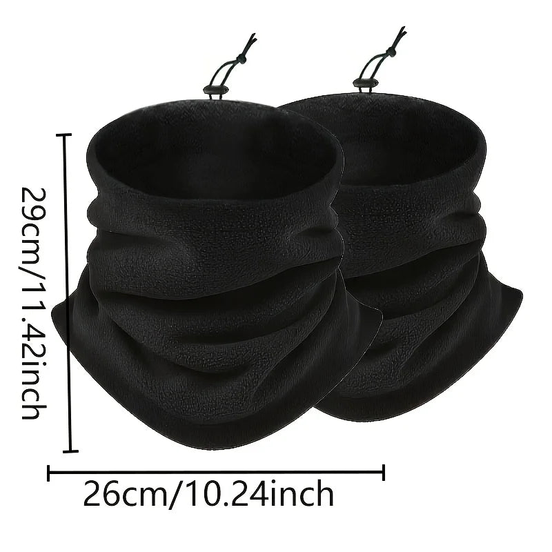 Fleece Balaclava Neck Warmer with Plush Lining and Adjustable Toggle