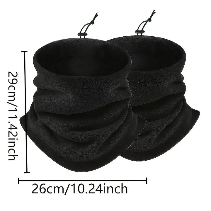 Fleece Balaclava Neck Warmer with Plush Lining and Adjustable Toggle