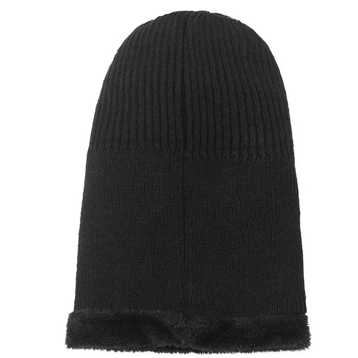 Knit Balaclava Beanie with Visor and Plush Fleece Lining