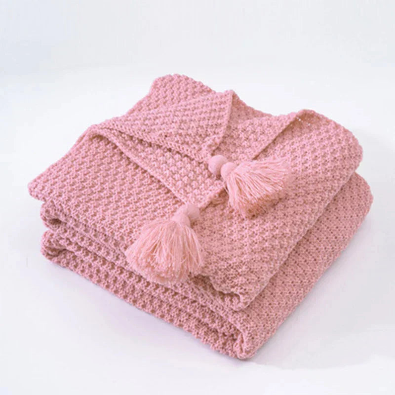 Handwoven Wool Blanket with Fringe