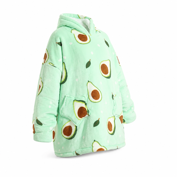 Oversized Plush Fleece Blanket Hoodie, One Size Fits All