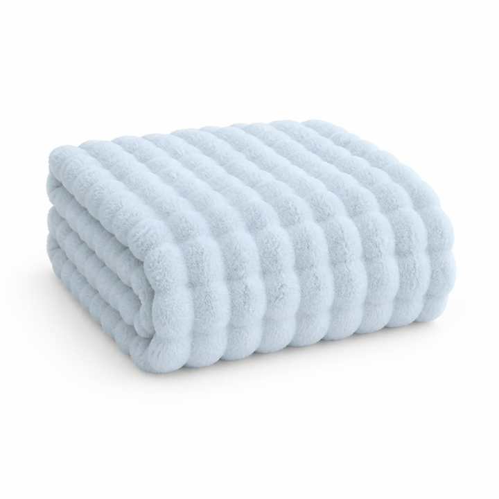 Plushley™ Ribbed Plush Knit Blanket, Soft, Warm and Machine Washable