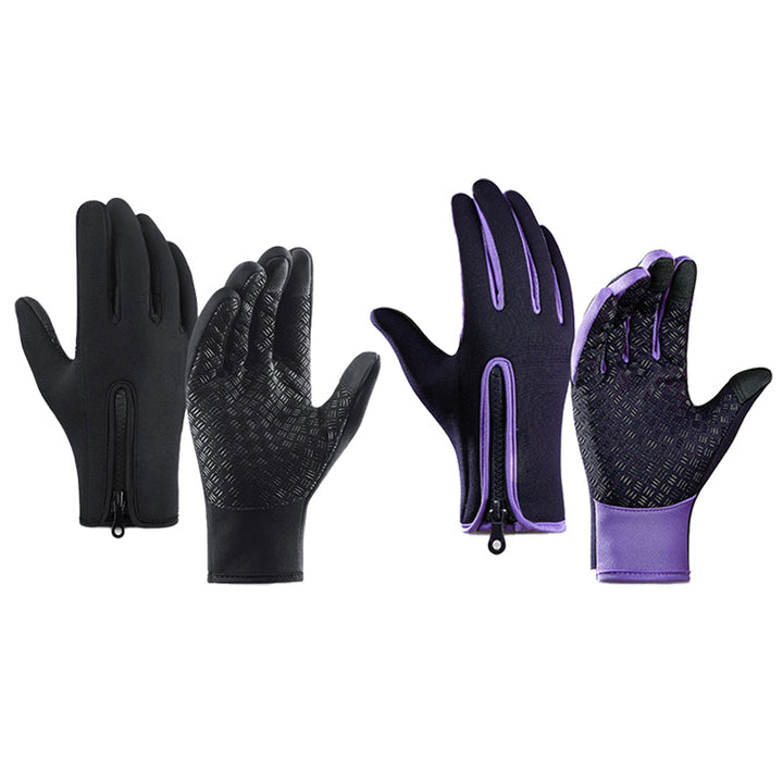 Warm Thermal Gloves with 3 Touchscreen Fingers and Zip Fit