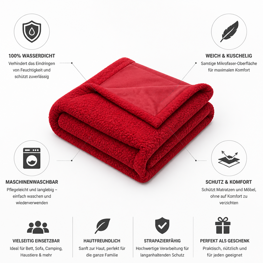 Plushley™ Waterproof Plush Microfiber Blanket for Bed and Couch