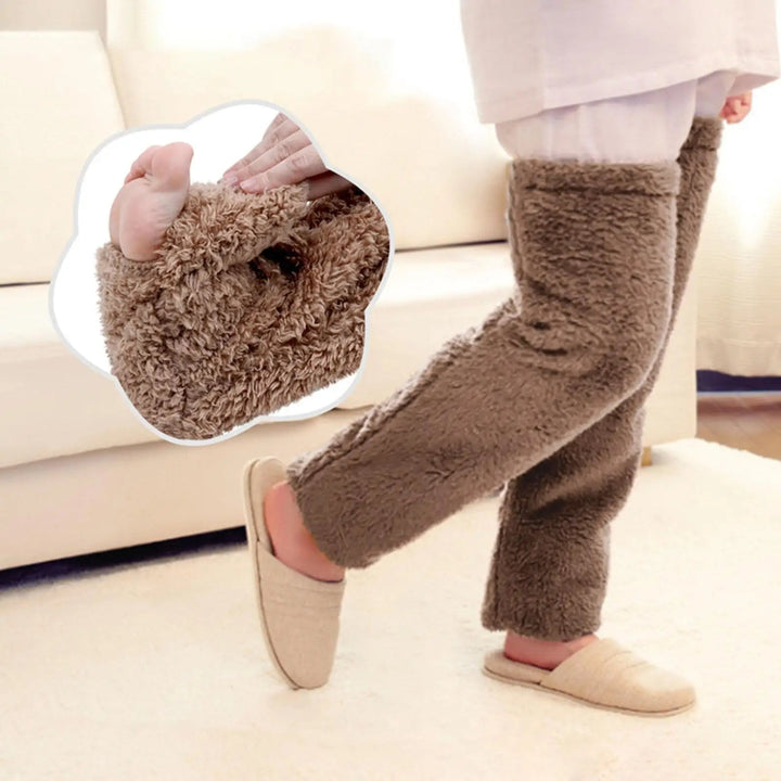 Fuzzy Thigh High Socks with Open-Toe Option