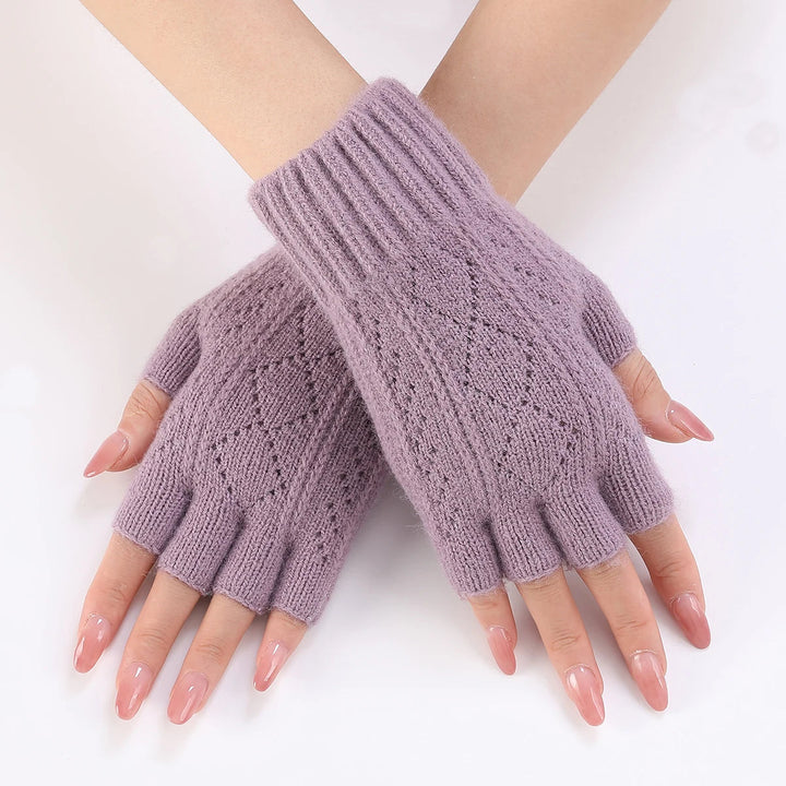 Soft Knit Fingerless Gloves with Snug Ribbed Cuffs