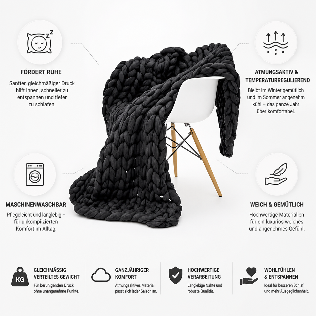 Breathable Temperature-Regulating Weighted Blanket, Washable