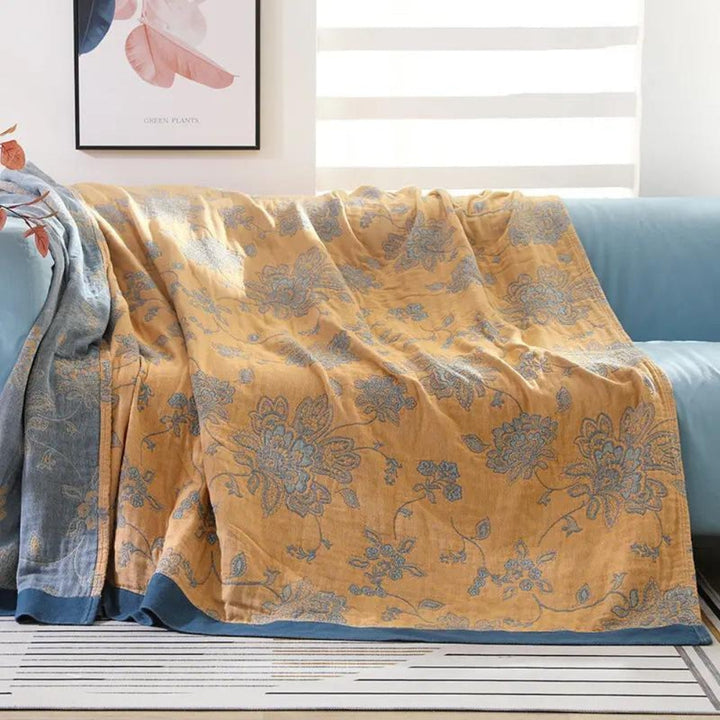 Elegant Floral Blanket Breathable All‑Season Home Comfort Cover