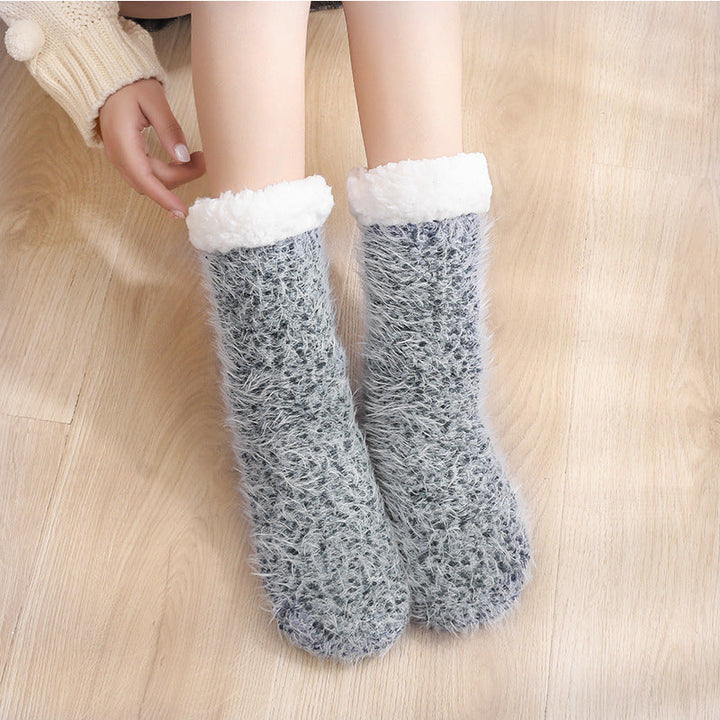 Sherpa-Lined Non-Slip Grip Socks for All-Day Warmth