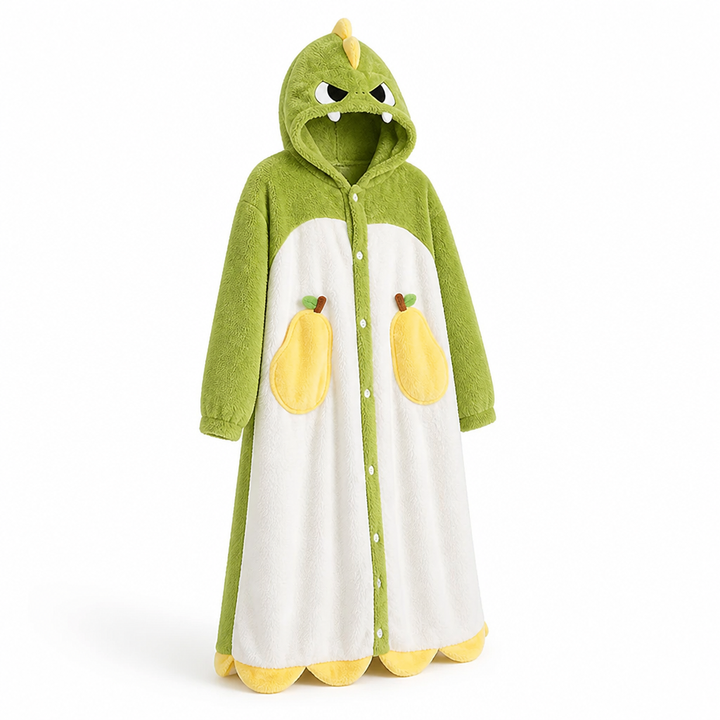 Hooded Fleece Wearable Blanket Pajamas with Playful Animal Designs
