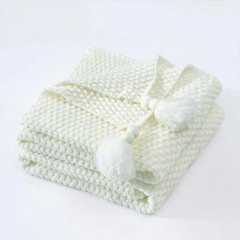 Handwoven Wool Blanket with Fringe
