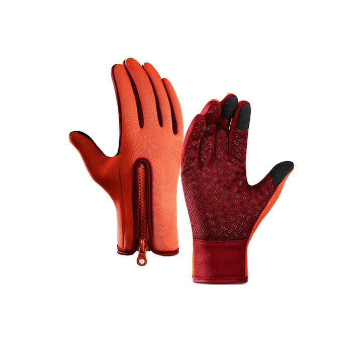 Warm Thermal Gloves with 3 Touchscreen Fingers and Zip Fit