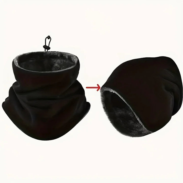 Fleece Balaclava Neck Warmer with Plush Lining and Adjustable Toggle