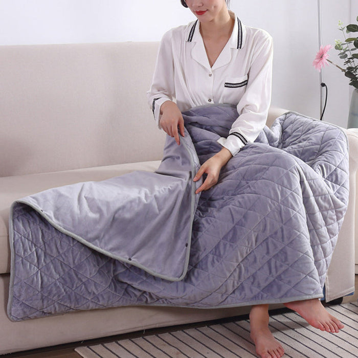 Plushley™ Portable USB Heated Blanket with Power Bank Pocket