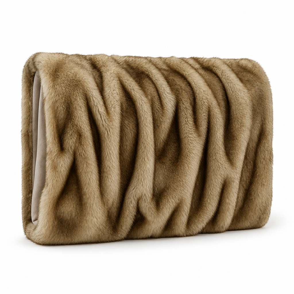 Fluffy Faux Fur Throw Blanket with Reinforced Edges
