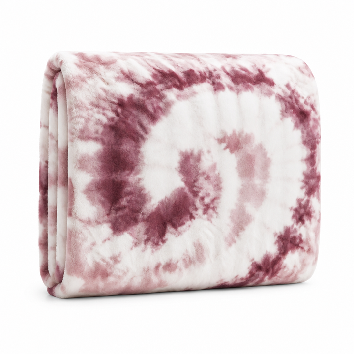 Plushley™ Swirl Tie-Dye Faux Fur Throw Blanket – Soft &amp; Breathable