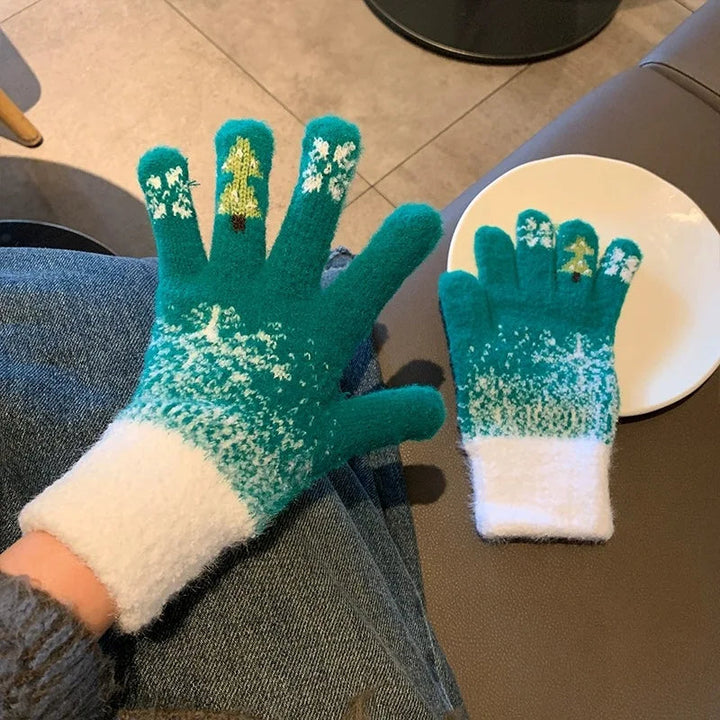 Festive Fleece Lined Convertible Fingerless Gloves