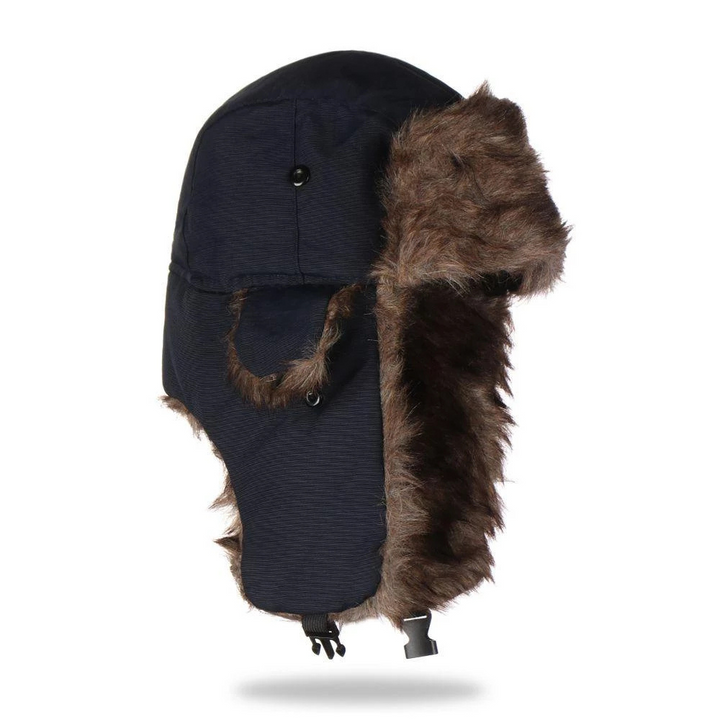 Faux Fur Aviator Trapper Hat with Warm Earflaps