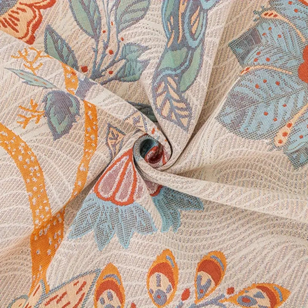 Oversized Reversible Floral Jacquard Blanket in 100% Cotton