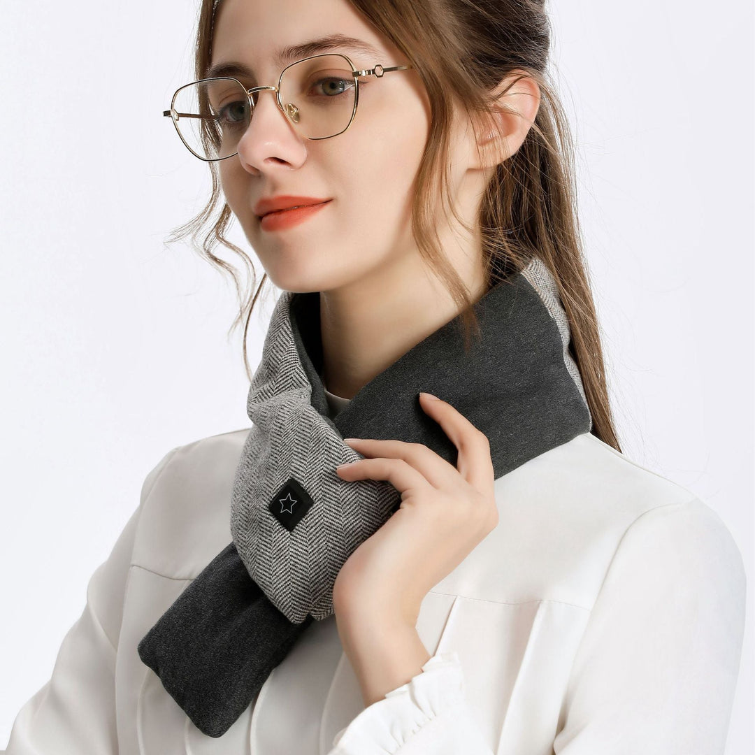 Plushley™ Cotton Heated Scarf with 3 Heat Levels and 7-Hour Battery