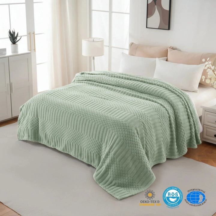 Fluffy Plush Fleece Throw Blanket for Couch and Bed