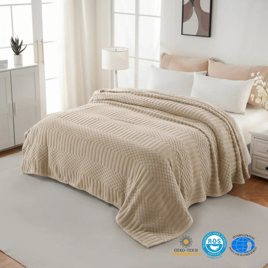 Fluffy Plush Fleece Throw Blanket for Couch and Bed