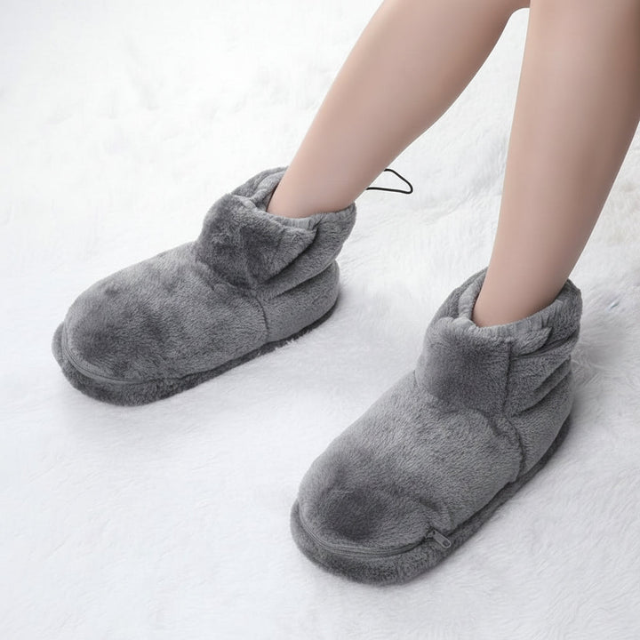 Plushley™ USB Heated Plush Slippers for Warm, Cozy Feet at Home