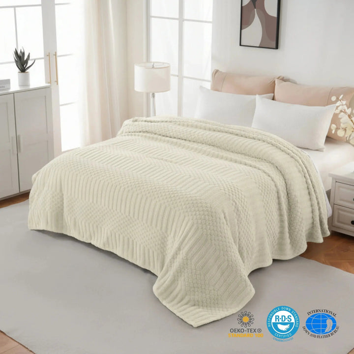 Fluffy Plush Fleece Throw Blanket for Couch and Bed