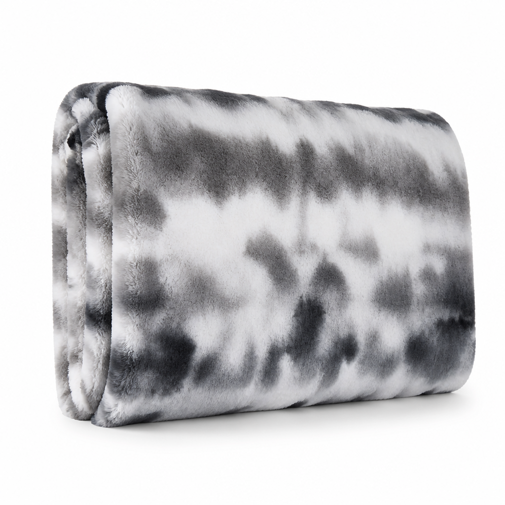 Plushley™ Swirl Tie-Dye Faux Fur Throw Blanket – Soft &amp; Breathable
