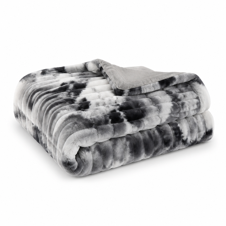 Reversible Swirl Faux Fur Throw With a Breathable Back