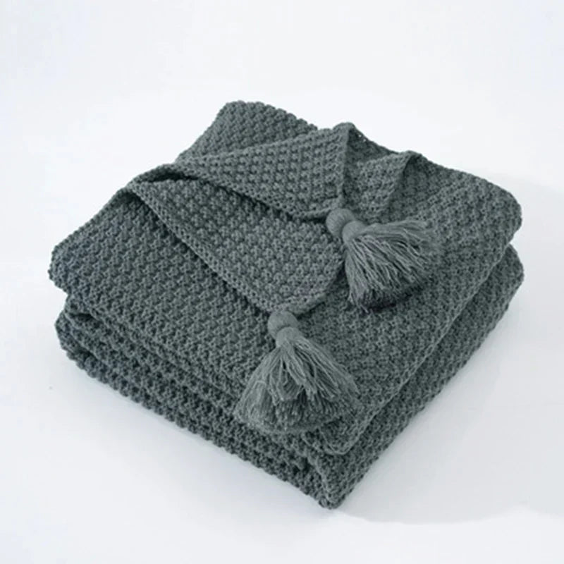 Handwoven Wool Blanket with Fringe