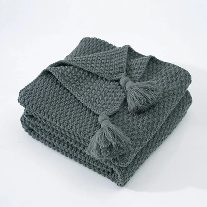 Handwoven Wool Blanket with Fringe